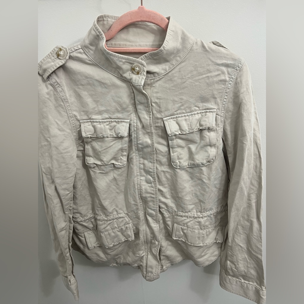 Loft Drawstring Utility Khaki/ Beige Jacket Size Medium